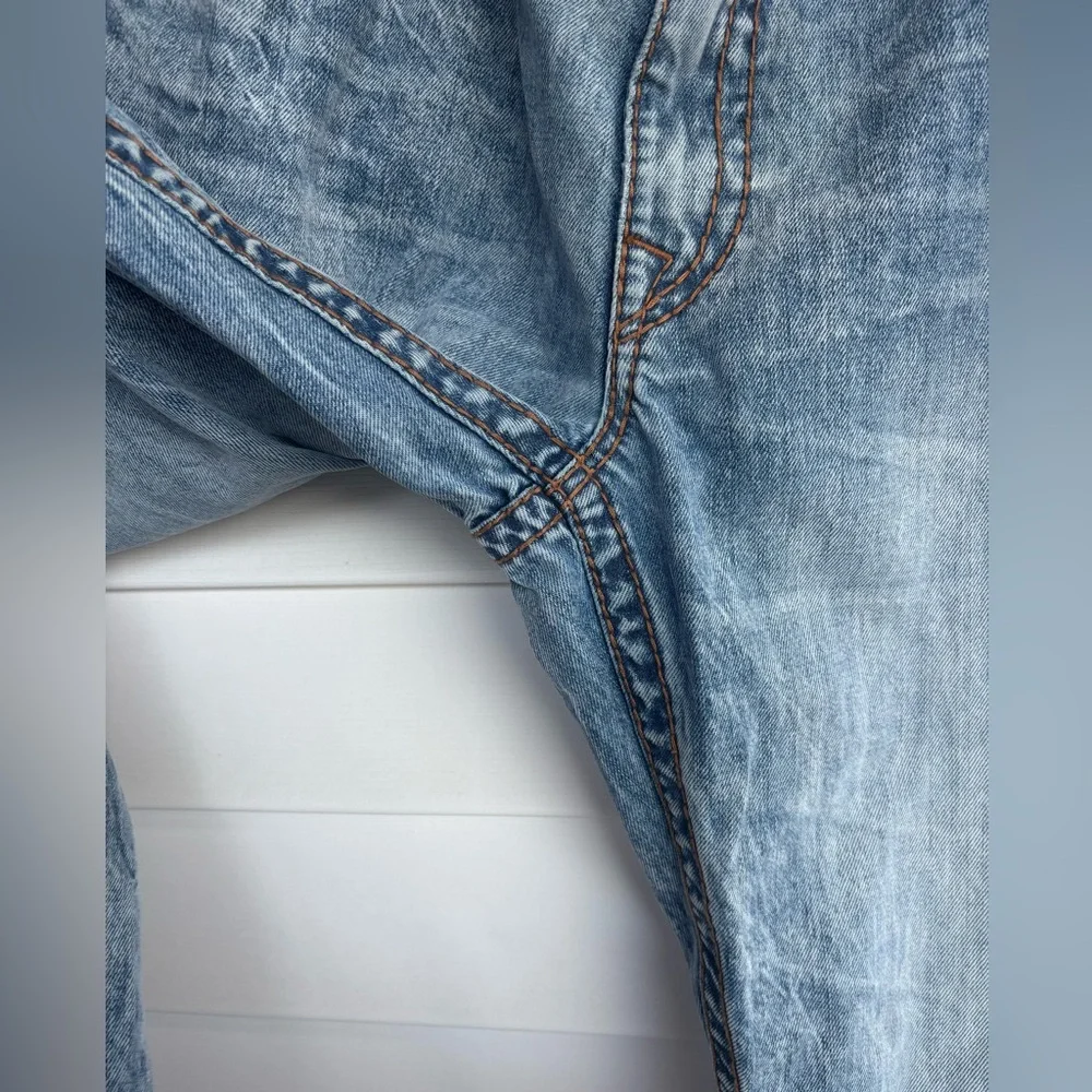 True Religion Men's Slim Jeans in Light Wash Blue